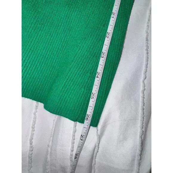 Emerald Green Ribbed Knit Flare Pants High Rise Y2K 70s Retro Festival Sz Small - Picture 13 of 13